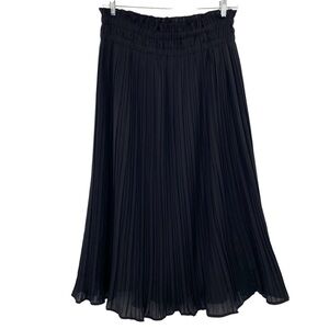 Do+Be Black Pleated Midi Skirt Size Large